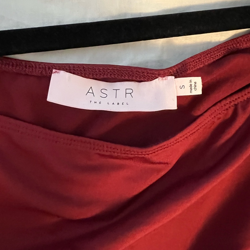 Astr Burgundy One Shoulder Dress from Revolve - Picture 4 of 5